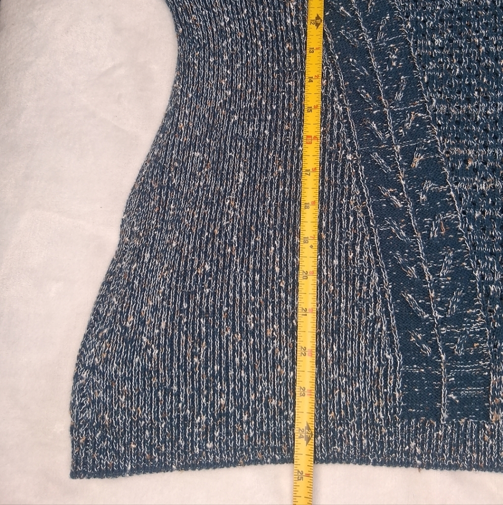 Coldwater Creek Sweater Teal Open Knit Pullover Sweater Petite XL - Picture 14 of 16